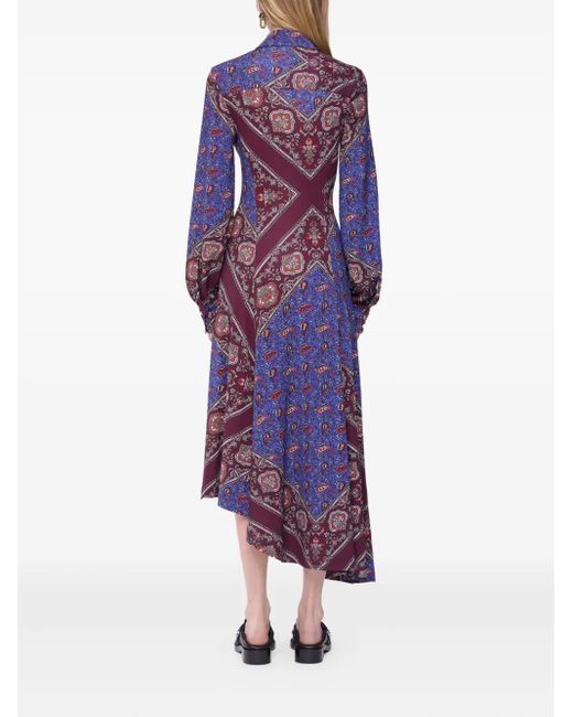 Rabanne Purple Asymmetric Shirt Dress