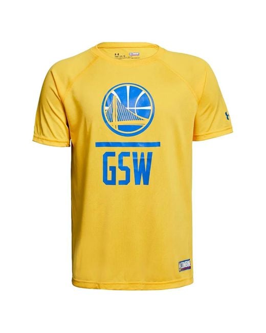 Under Armour Yellow Golden State Warriors Lock Up T-Shirt for men