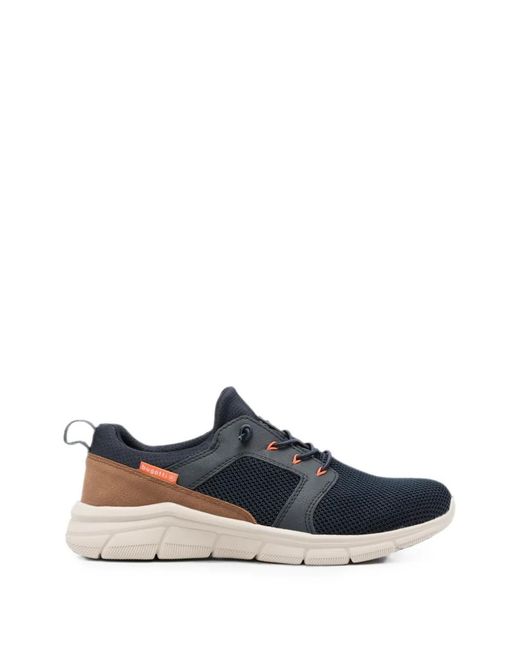 Bugatti Blue Mesh-Panelled Lace-Up Sneakers for men
