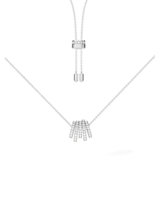 Apm Monaco White Croisette Crystal-Embellished Necklace