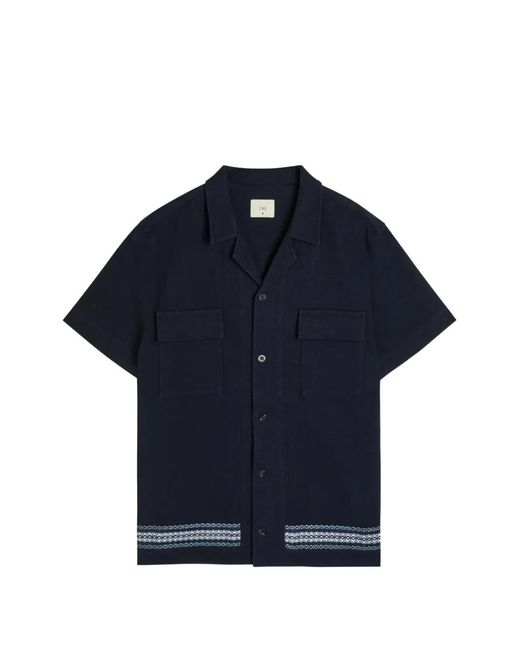 CHE Blue Vireo Embroidered Short-Sleeve Shirt for men