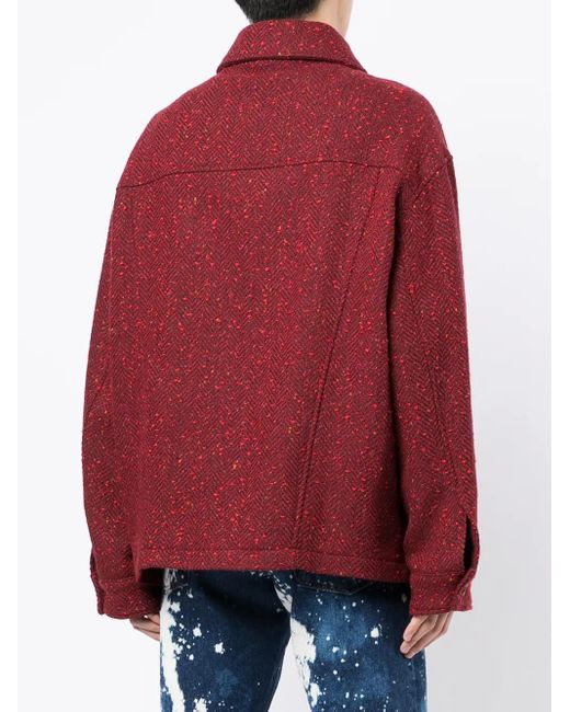 Marni Red Herringbone-Effect Jacket for men