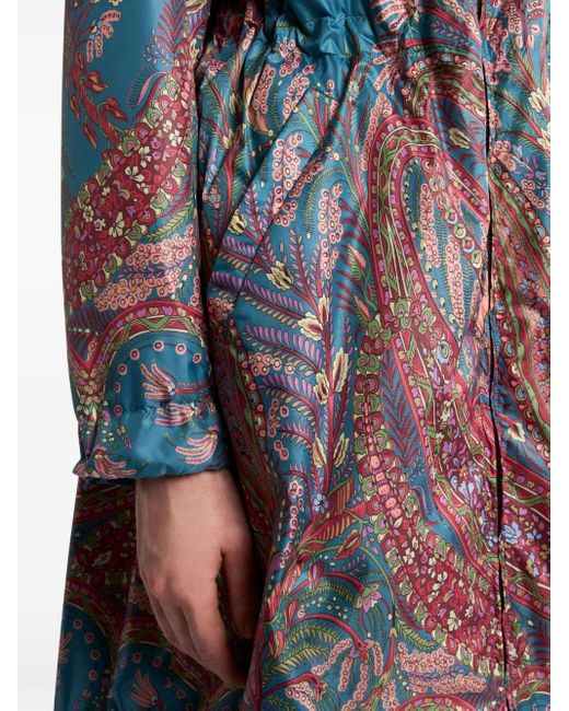 Etro ペイズリーレインコート Blue