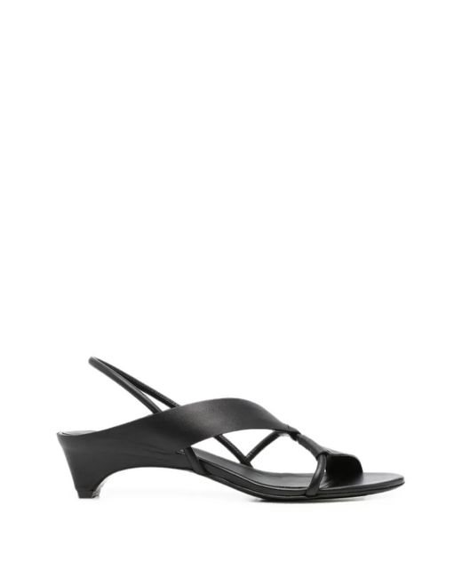 Roberto Del Carlo Black Leather Slingback Sandals
