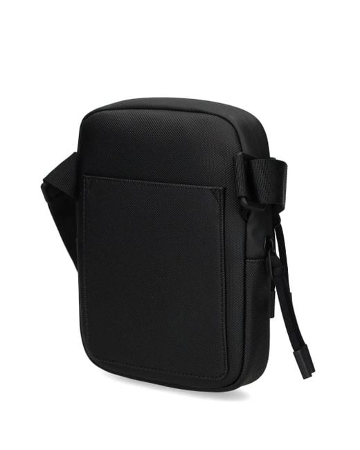 Lacoste Black Logo-Appliqué Messenger Bag for men