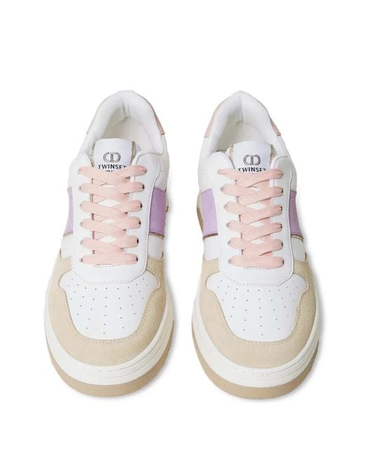 Twinset White Sneakers in Colour-Block-Optik