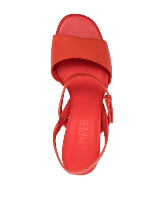 Camper Red Katie Ankle Strap Sandals