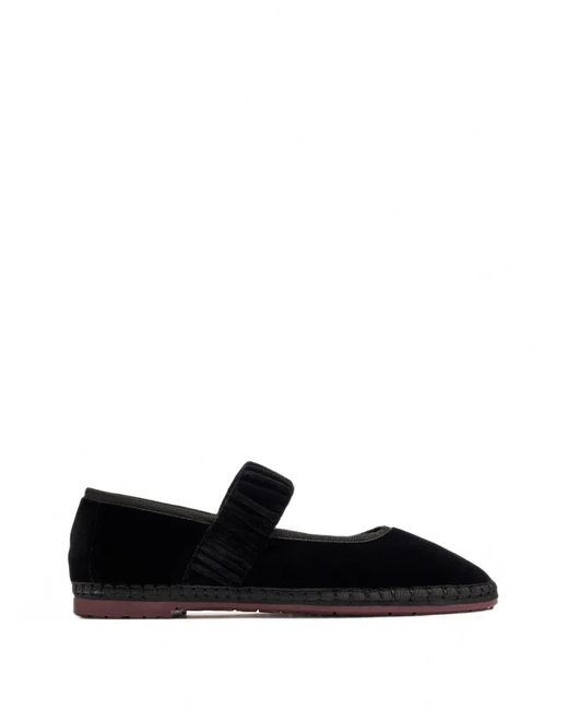 Flabelus Black Mafalda Velvet Ballet Flats