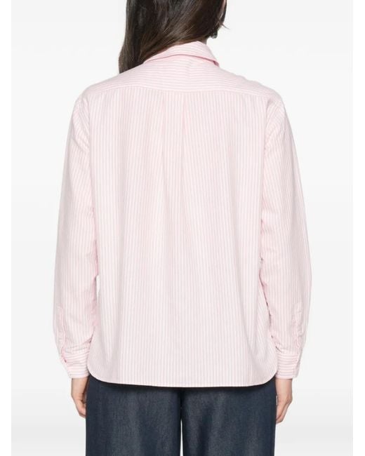 MAISON 123 Pink Thomas Striped-Pattern Shirt