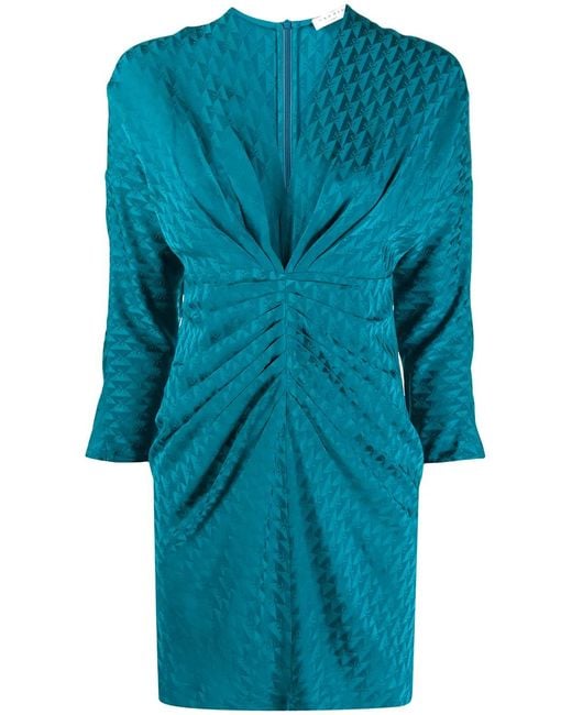Sandro Blue Aney Logo-Print Dress