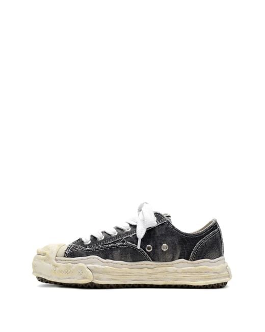 Maison Mihara Yasuhiro Black Hank Bleach-Denim Low-Top Sneakers