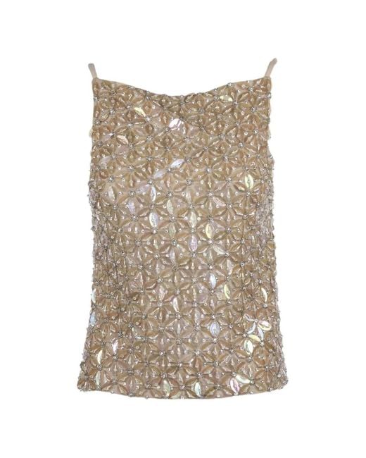 P.A.R.O.S.H. Natural Haut Brodé De Sequins