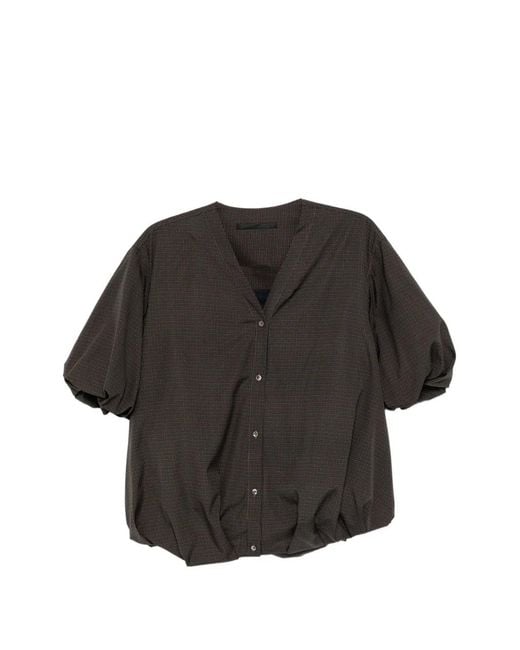 JNBY Black Patterned V-Neck Shirt