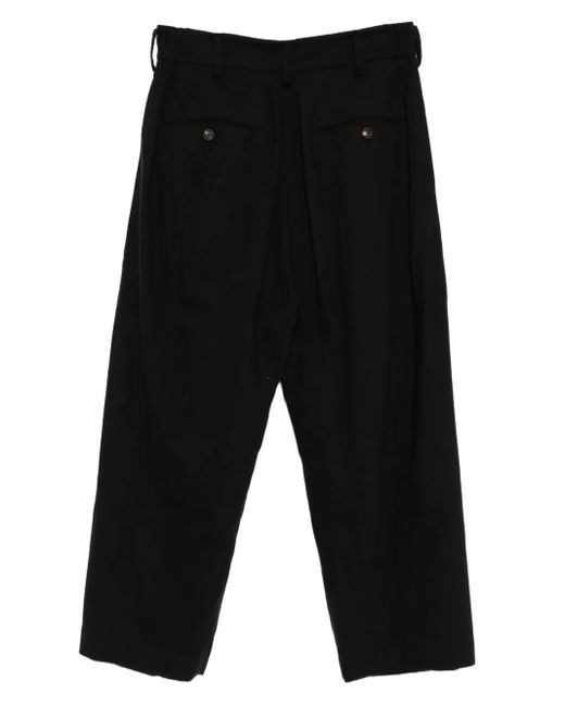 Ziggy Chen Black Front-Pleated Trousers for men