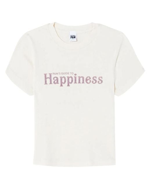 Re/done White X Pamela Anderson Cotton T-Shirt