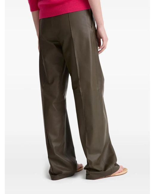 Yves Salomon Gray Leather Trousers