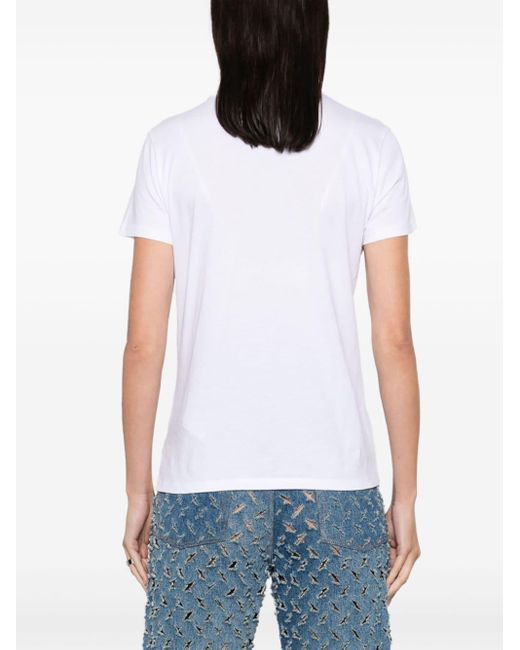 Karl Lagerfeld White Logo-embroidered Organic-cotton T-shirt