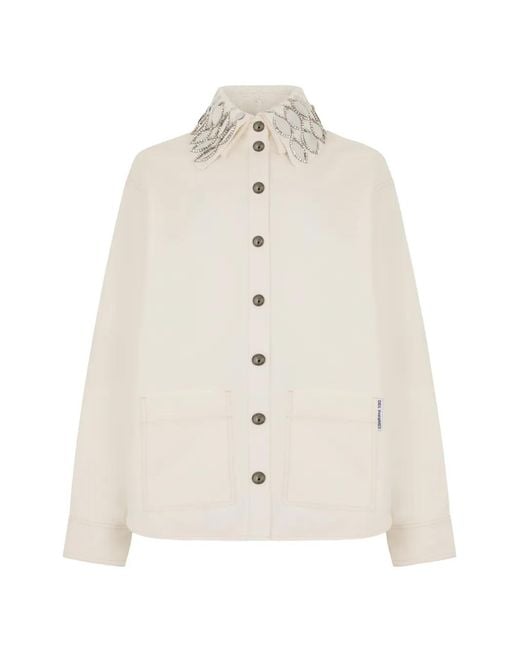 Des Phemmes White Crystal-Embellished Shirt