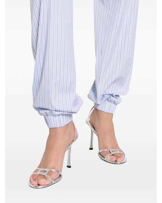 The Attico White Stripe Pull Trousers