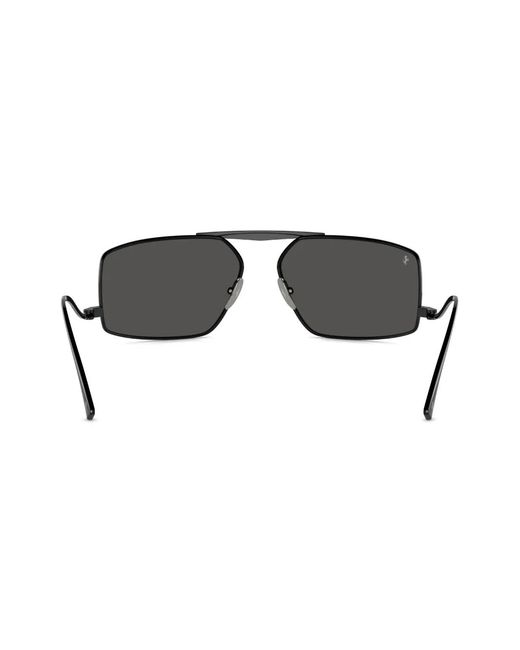 Ferrari Black Rectangle-Frame Sunglasses