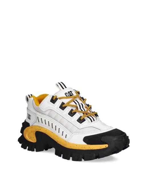 Caterpillar White Intruder Lace-Up Chunky Sneakers for men