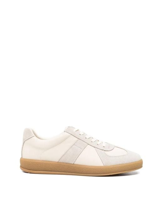 SERGIO MORETTI FIRENZE White Baskets En Cuir À Empiècements for men