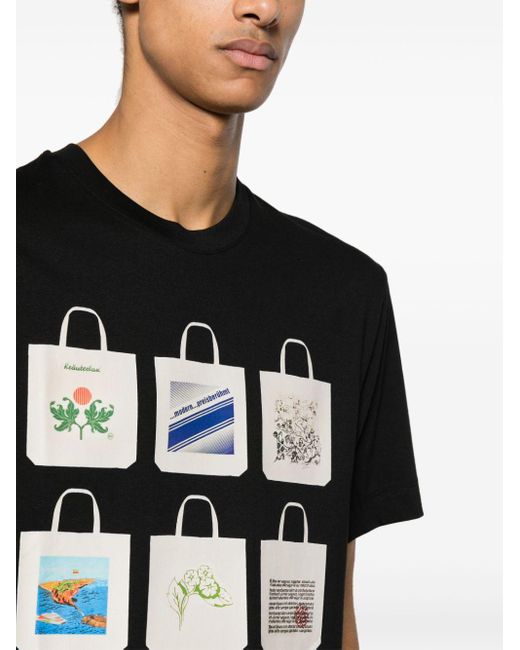MARINE SERRE Black Tote Bags-print T-shirt for men