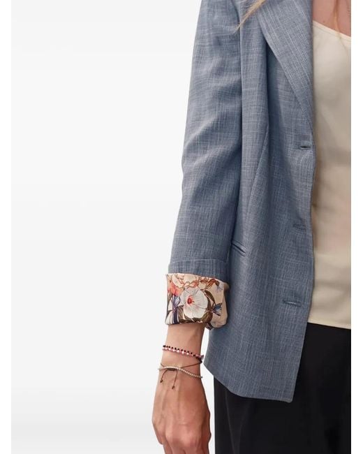 Liu Jo Blue Button Notched Jacket