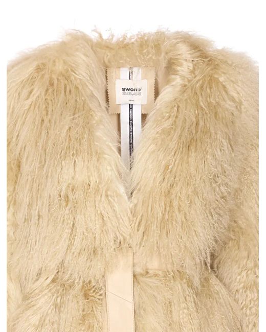S.W.O.R.D Natural Belted Fur Coat