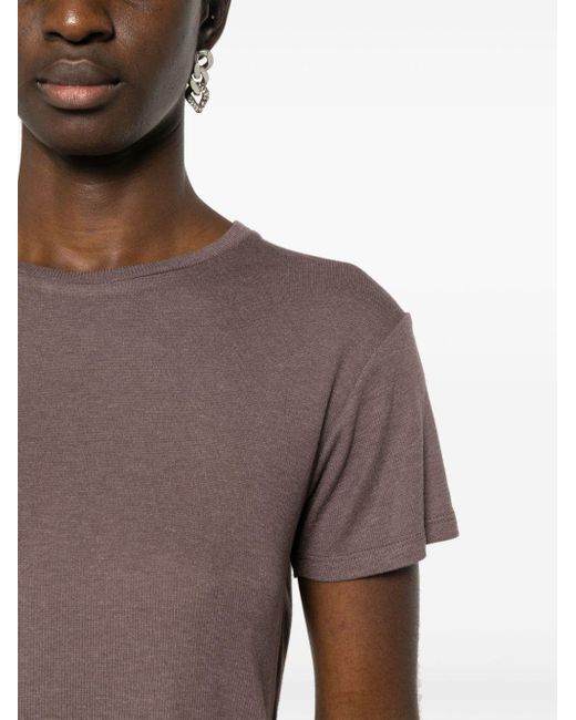 The Mannei Purple Short-sleeve Ribbed T-shirt