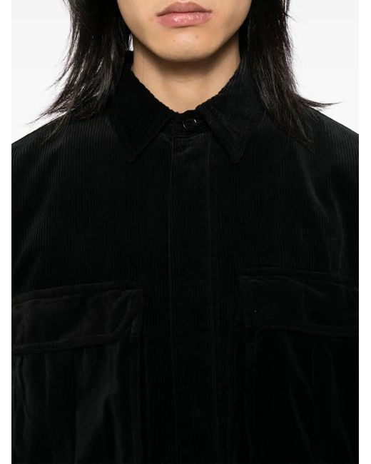 Aspesi Black Corduroy Shirt Jacket for men