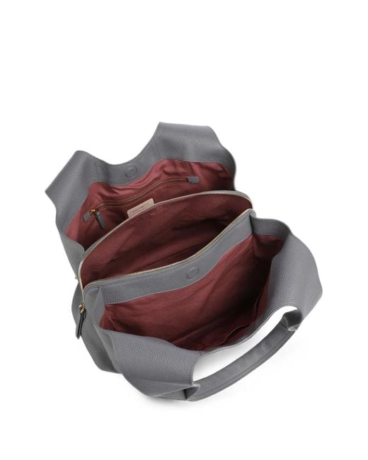 Coccinelle Gray Grained Leather Shoulder Bag