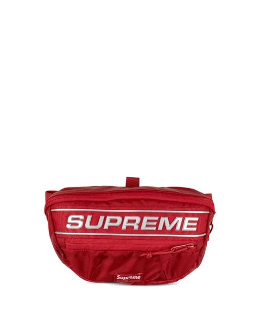 Supreme Red Logo-Print Belt Bag for men