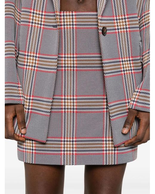 A.M.G Purple Checked Mini Skirt