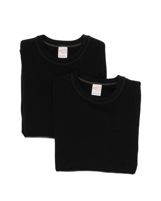 Whitesville Men's Black Cotton T-Shirt (Set Of Two)
