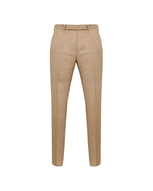 Zegna Natural Pressed-Crease Tailored Trousers for men
