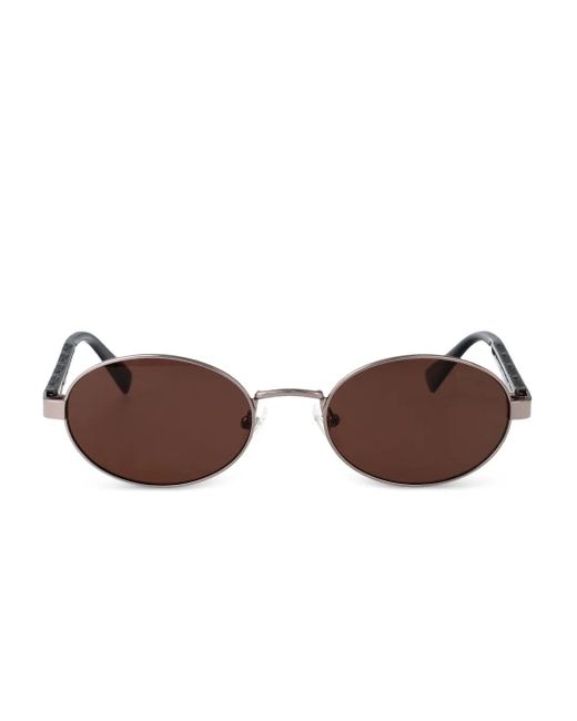 GUESS EYEWEAR Brown Oval-Frame Sunglasses for men
