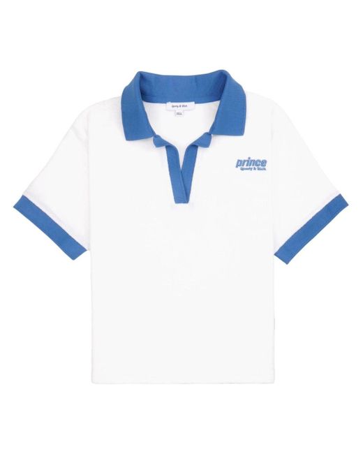 Sporty & Rich Blue Prince Sporty Terry Polo Shirt