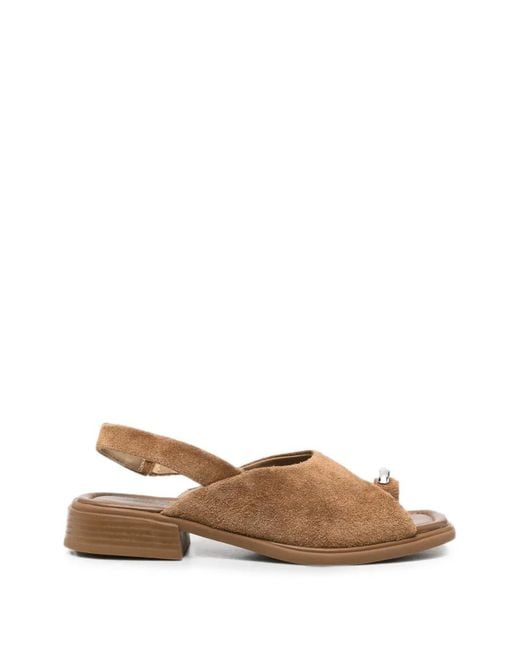 SERGIO MORETTI FIRENZE Brown Toe-Ring Slingback Sandals