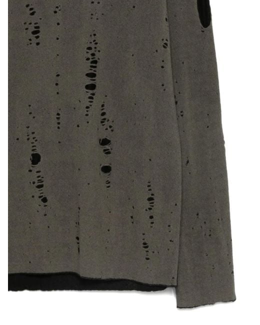 Label Under Construction Green Distressed-Effect Jumper for men