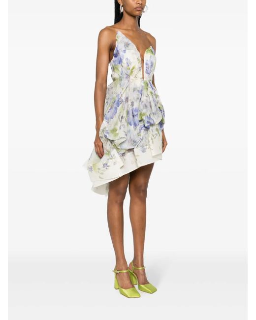 Zimmermann White Natura Draped Mini Dress