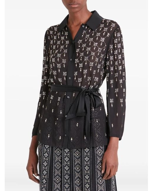 Temperley London ビーズトリム シャツ Black