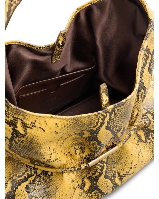 Balmain Metallic Mittelgroße Sphynx Tasche Mit Python-Effekt