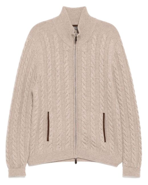 N.Peal Cashmere Natural Richmond Cardigan for men