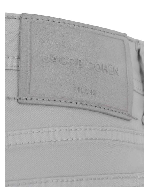 Jacob Cohen Gray Logo-Patch Jeans for men