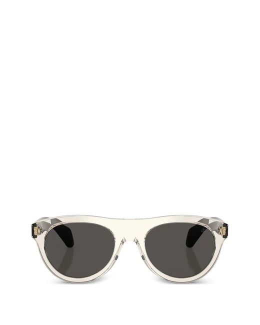 Moncler Gray Splash Round-Frame Sunglasses