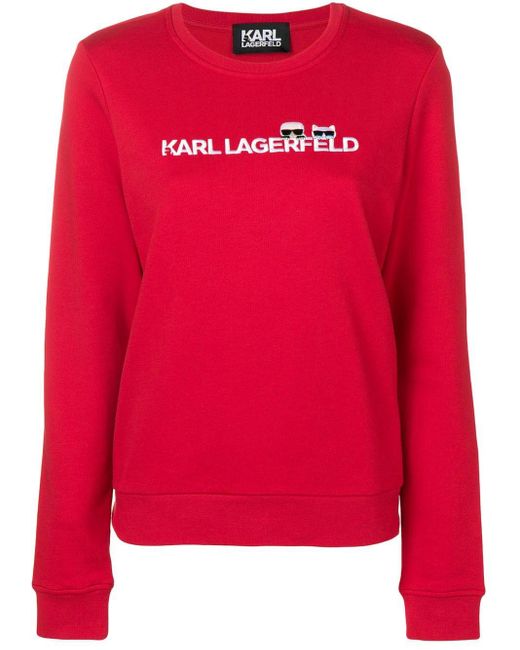 Karl Lagerfeld Red Ikonik & Logo Sweatshirt