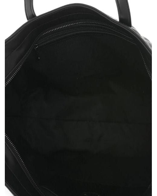 Moschino Black Logo-Plaque Tote Bag