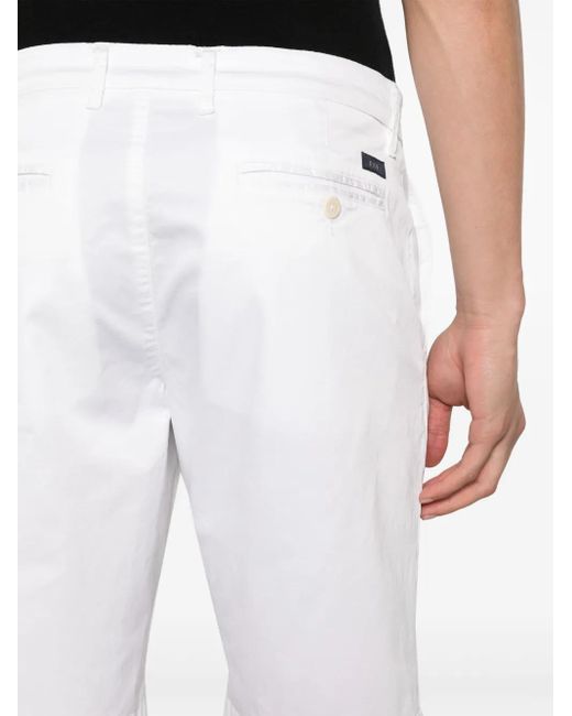 Fay White Logo-Patch Bermuda Shorts for men