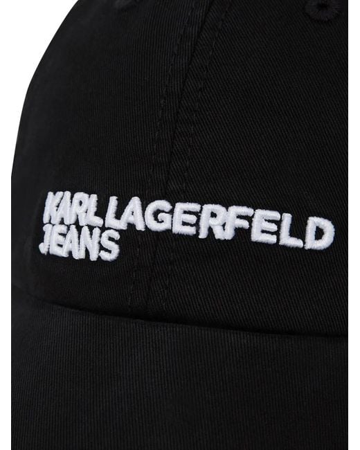 Karl Lagerfeld Black Logo Essential Cap for men